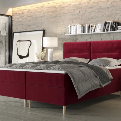 Boxspringová posteľ s úložným priestorom HENNI COMFORT - 200x200, červená