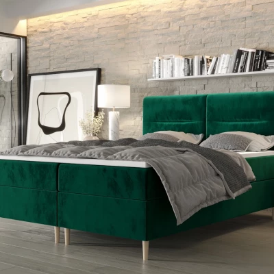 Boxspringová posteľ s úložným priestorom HENNI COMFORT - 180x200, zelená