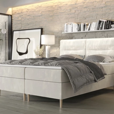 Boxspringová posteľ s úložným priestorom HENNI COMFORT - 180x200, béžová