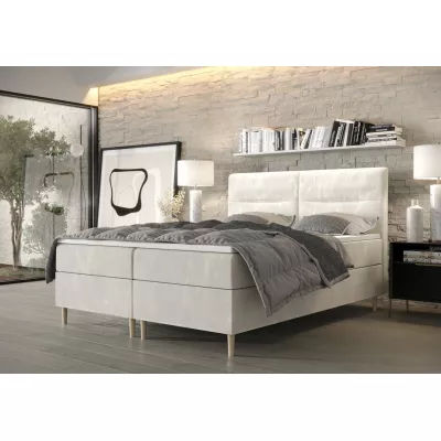 Boxspringová posteľ s úložným priestorom HENNI COMFORT - 180x200, béžová