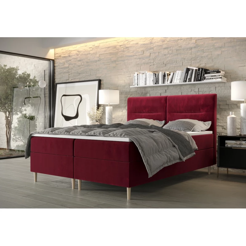 Boxspringová posteľ s úložným priestorom HENNI COMFORT - 120x200, červená