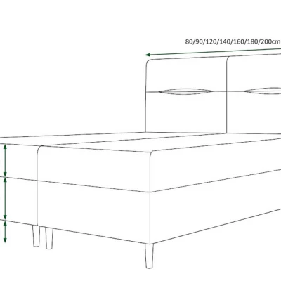 Boxspringová posteľ s úložným priestorom HENNI - 200x200, svetlá grafitová