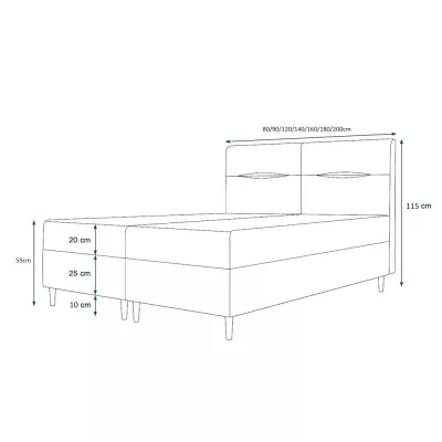 Boxspringová posteľ s úložným priestorom HENNI - 200x200, popolavá