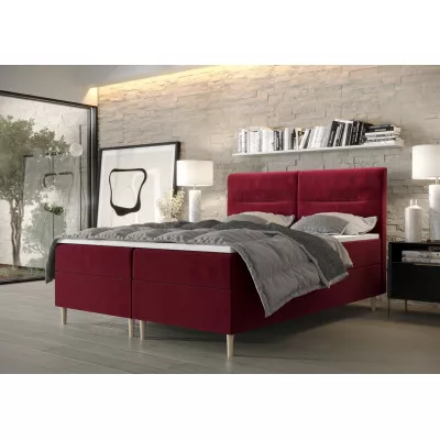 Boxspringová posteľ s úložným priestorom HENNI - 200x200, červená