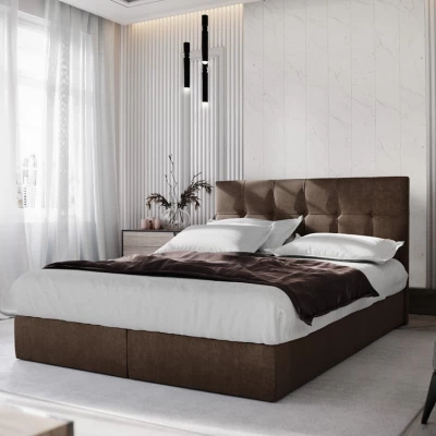 Boxspringová posteľ s úložným priestorom PURAM COMFORT - 180x200, hnedá