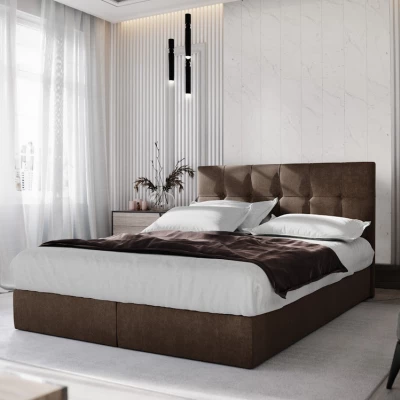 Boxspringová posteľ s úložným priestorom PURAM COMFORT - 160x200, hnedá