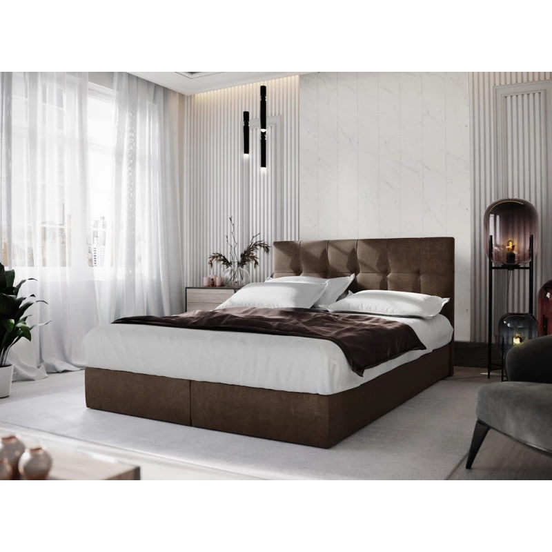 Boxspringová posteľ s úložným priestorom PURAM COMFORT - 160x200, hnedá