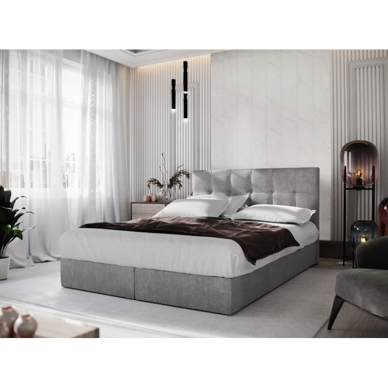 Boxspringová posteľ s úložným priestorom PURAM COMFORT - 200x200, šedá