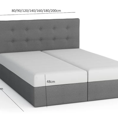 Boxspringová posteľ s úložným priestorom PURAM COMFORT - 160x200, šedá