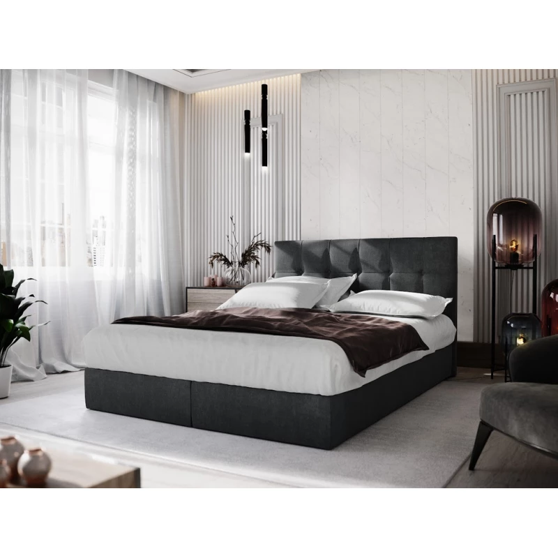 Boxspringová posteľ s úložným priestorom PURAM COMFORT - 200x200, čierna