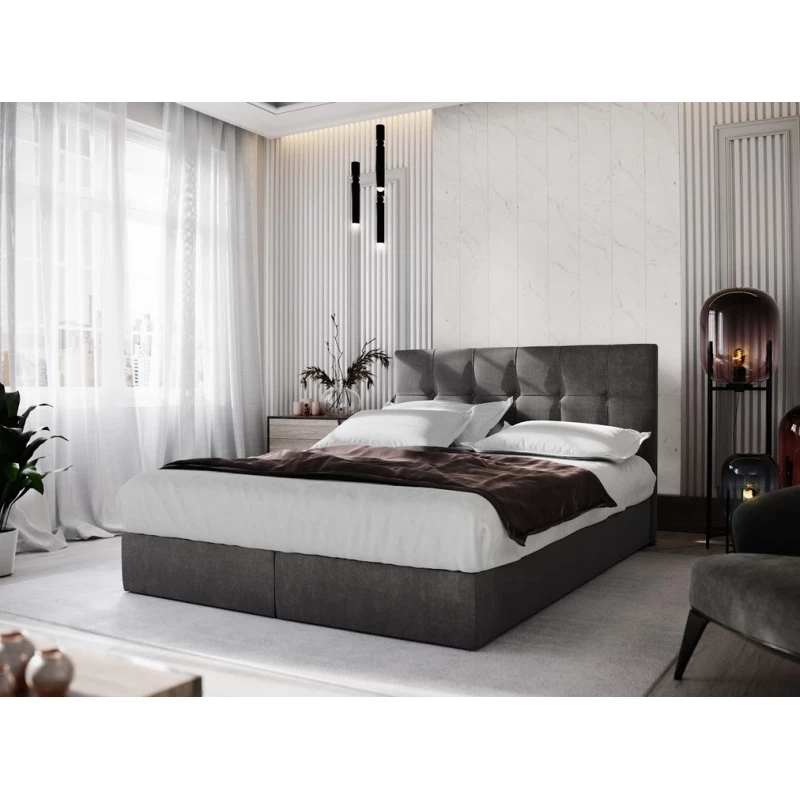 Boxspringová posteľ s úložným priestorom PURAM COMFORT - 160x200, tmavo šedá