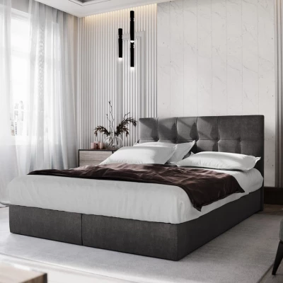 Boxspringová posteľ s úložným priestorom PURAM COMFORT - 140x200, tmavo šedá