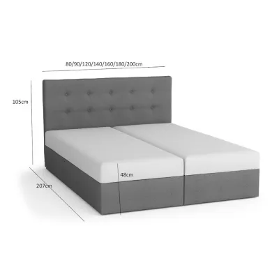 Boxspringová posteľ s úložným priestorom PURAM COMFORT - 120x200, tmavo šedá
