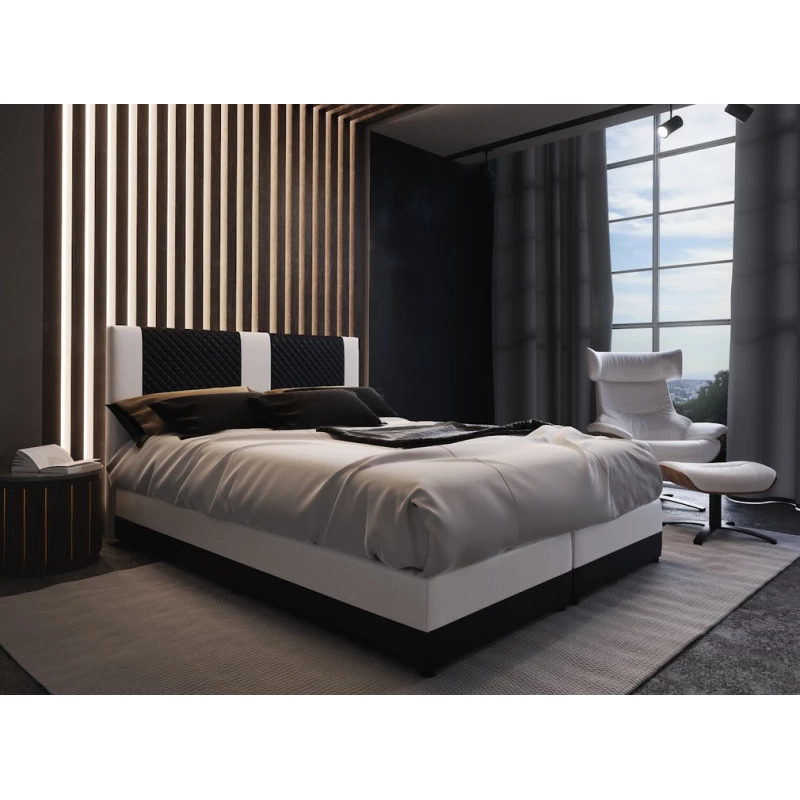 Boxspringová posteľ s úložným priestorom PIERROT COMFORT - 200x200, čierna / biela