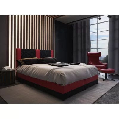 Boxspringová posteľ s úložným priestorom PIERROT - 180x200, čierna / červená