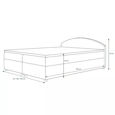 Boxspringová posteľ s úložným priestorom LIZANA COMFORT - 160x200, vzor 3 / čierna