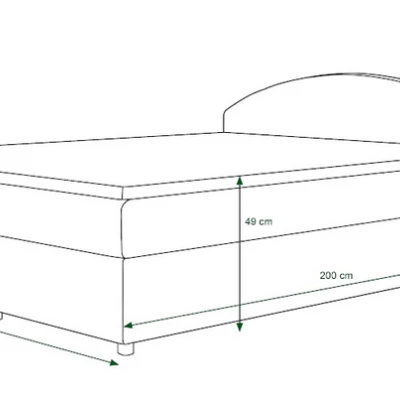 Boxspringová posteľ s úložným priestorom LIZANA COMFORT - 140x200, vzor 2 /fialová