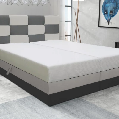 Boxspringová posteľ s úložným priestorom MARLEN COMFORT - 160x200, šedá / béžová