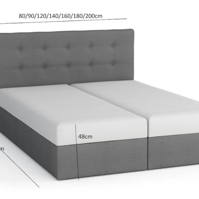 Boxspringová posteľ s úložným priestorom MARLEN COMFORT - 200x200, antracitová / šedá