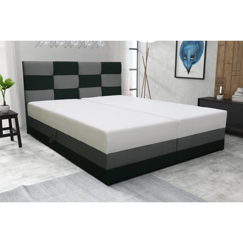 Boxspringová posteľ s úložným priestorom MARLEN COMFORT - 200x200, antracitová / šedá