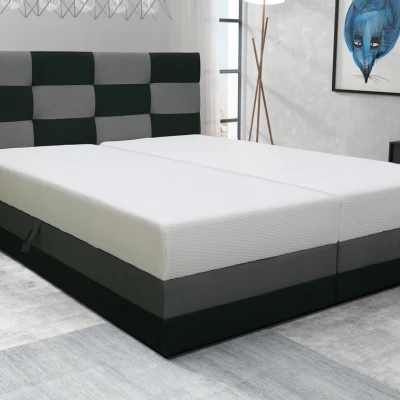 Boxspringová posteľ s úložným priestorom MARLEN COMFORT - 140x200, antracitová / šedá