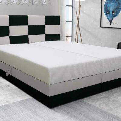 Boxspringová posteľ s úložným priestorom MARLEN COMFORT - 200x200, antracitová / béžová