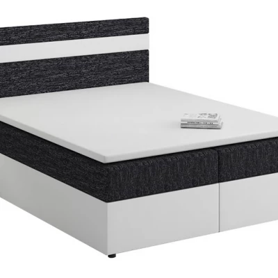 Boxspringová posteľ s úložným priestorom SISI COMFORT - 200x200, čierna / biela