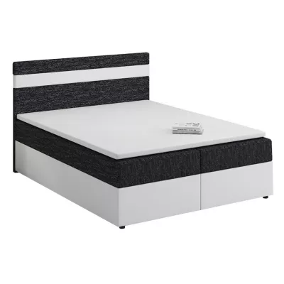 Boxspringová posteľ s úložným priestorom SISI COMFORT - 200x200, čierna / biela