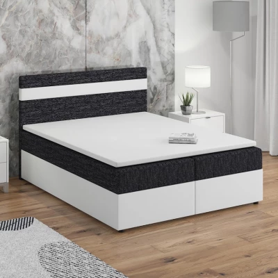 Boxspringová posteľ s úložným priestorom SISI COMFORT - 200x200, čierna / biela