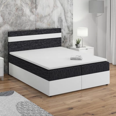 Boxspringová posteľ s úložným priestorom SISI COMFORT - 180x200, čierna / biela