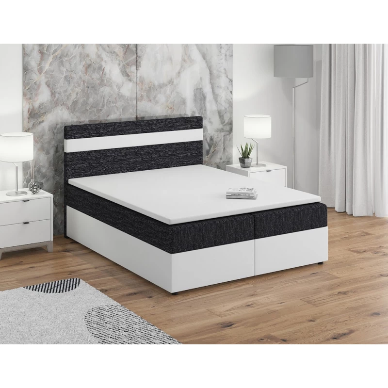 Boxspringová posteľ s úložným priestorom SISI COMFORT - 180x200, čierna / biela