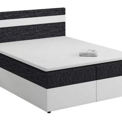 Boxspringová posteľ s úložným priestorom SISI COMFORT - 140x200, čierna / biela