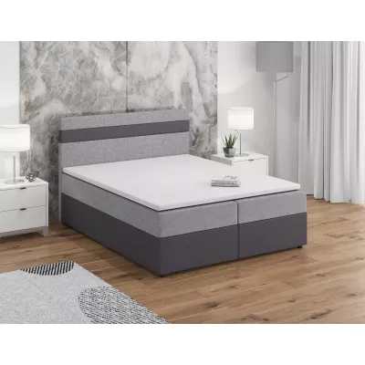 Boxspringová posteľ s úložným priestorom SISI COMFORT - 180x200, svetlo šedá / šedá