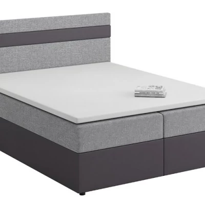 Boxspringová posteľ s úložným priestorom SISI COMFORT - 180x200, svetlo šedá / šedá