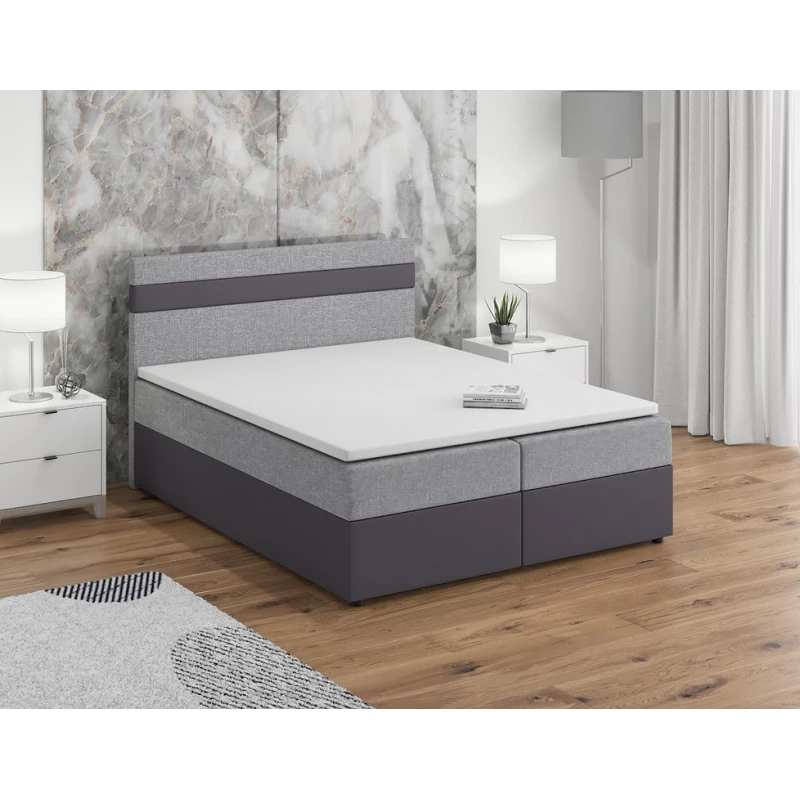 Boxspringová posteľ s úložným priestorom SISI COMFORT - 140x200, svetlo šedá / šedá