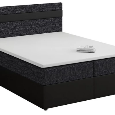 Boxspringová posteľ s úložným priestorom SISI COMFORT - 200x200, čierna / čierna