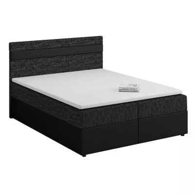 Boxspringová posteľ s úložným priestorom SISI COMFORT - 200x200, čierna / čierna