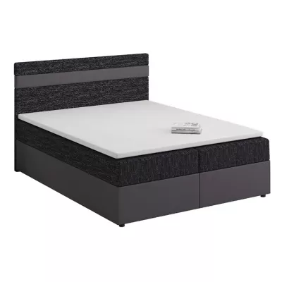 Boxspringová posteľ s úložným priestorom SISI COMFORT - 200x200, čierna / šedá