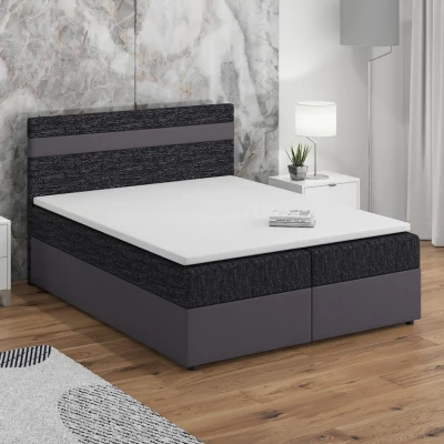 Boxspringová posteľ s úložným priestorom SISI COMFORT - 200x200, čierna / šedá