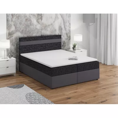 Boxspringová posteľ s úložným priestorom SISI COMFORT - 200x200, čierna / šedá