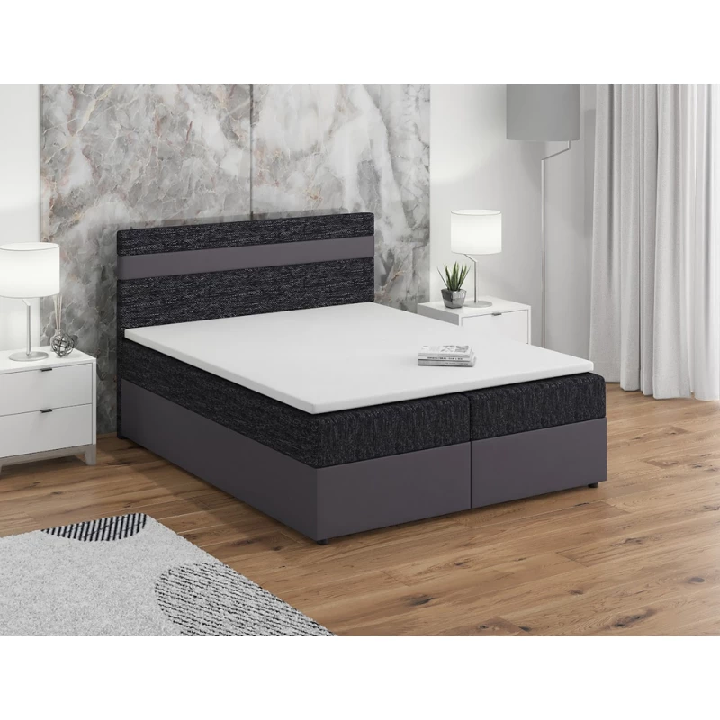 Boxspringová posteľ s úložným priestorom SISI COMFORT - 180x200, čierna / šedá