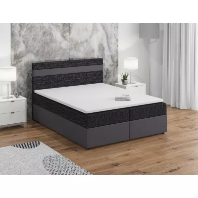 Boxspringová posteľ s úložným priestorom SISI COMFORT - 160x200, čierna / šedá