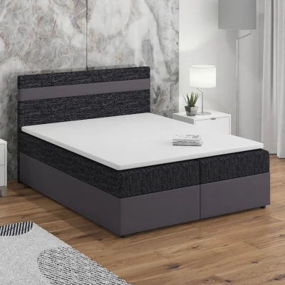 Boxspringová posteľ s úložným priestorom SISI COMFORT - 120x200, čierna / šedá
