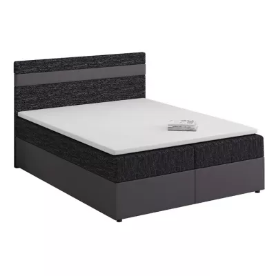 Boxspringová posteľ s úložným priestorom SISI - 200x200, čierna / šedá