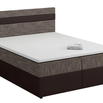 Boxspringová posteľ s úložným priestorom SISI COMFORT - 200x200, béžová / hnedá