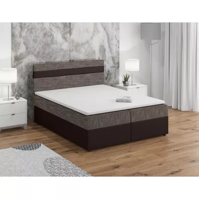 Boxspringová posteľ s úložným priestorom SISI - 200x200, béžová / hnedá