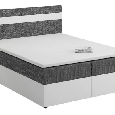 Boxspringová posteľ s úložným priestorom SISI COMFORT - 200x200, šedá / biela