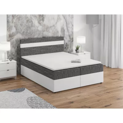 Boxspringová posteľ s úložným priestorom SISI COMFORT - 180x200, šedá / biela
