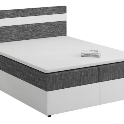 Boxspringová posteľ s úložným priestorom SISI COMFORT - 160x200, šedá / biela