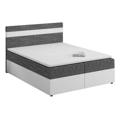 Boxspringová posteľ s úložným priestorom SISI COMFORT - 140x200, šedá / biela